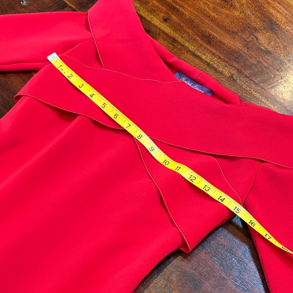 Ralph Lauren Collection Red Cross Front Off-the-Shoulder Cocktail Dress size 4 - Picture 10 of 13